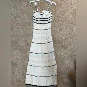 Zara long knit crochet dress in size small